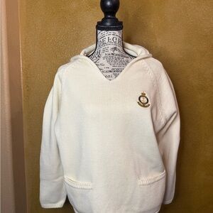Ralph Lauren Cream Knit Cotton Hoodie